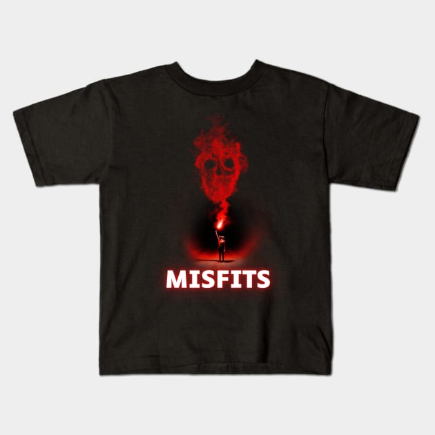 misfits red smoke Kids T-Shirt by pesidsg